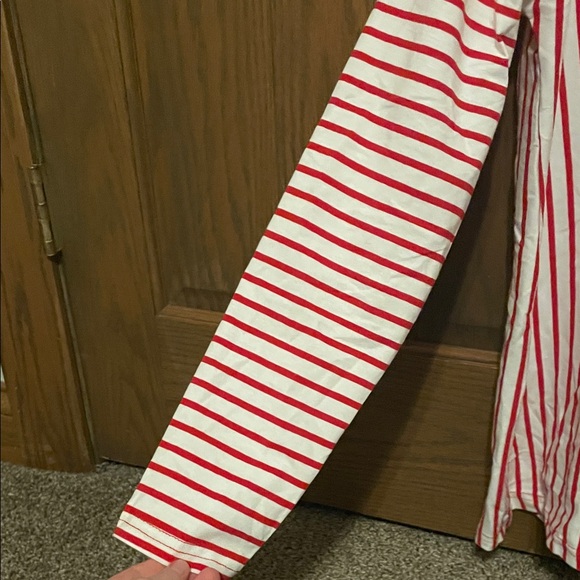 NWT Red and White Striped Long Sleeve Shirt - Picture 5 of 6